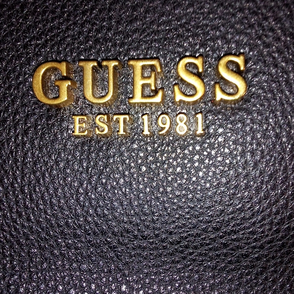 Guess Bags Vintage Guess Black Purse With Gold Chunky Chain Two Handles